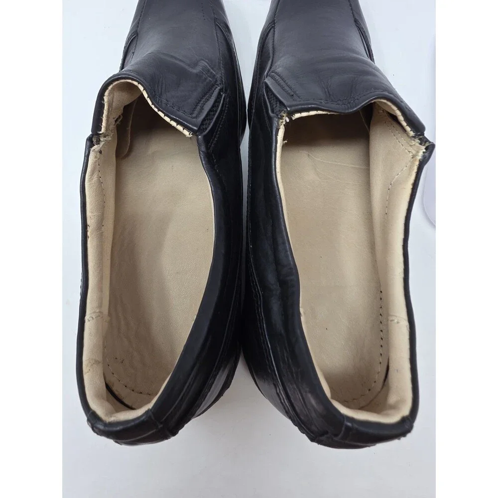 Vero Cuoio Lav. Artigiana Men's Leather Slip-On Shoes Sz 8.5 EU 42 Black